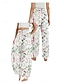 preiswerte Hose aus Baumwollleinen mit Grafik-Damen Leinen-inspirierte Hosen Weites Bein Hosen Hose Ethno-Stil Lässig Boho Volle Länge Hohe Taille Blumen Tasche Elastischer Bund Drucken Atmungsaktivität Weich Mikroelastisch Outdoor Yoga Wei