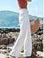 preiswerte Schlichte Hose aus Baumwollleinen-Damen Weit geschnittene Baggy-Hosen Einfarbig Mode Basic Voll Länge Hohe Taille Schlicht Tasche Komfort Outdoor Mikrofaser Urlaub Street Alltag Dunkelgrün Schwarz Weiß Sommer Frühling Normale Passform