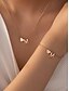 abordables Collier pour femme-Ensemble collier et bracelet personnalisé en forme de cœur en or avec 26 initiales - bijoux exquis pour femmes et filles, cadeau romantique pour l&#039;obtention d&#039;un diplôme, un anniversaire ou la Saint-Valentin