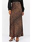 economico Gonne grafiche-Per donna Gonna Casual Maxi Vita media Gonne Leopardo Stampato Micro-elastico Vacanza Streetwear Bianco Marrone Beige Estate Seta come il raso