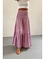 preiswerte Grafische Röcke-Damen Rock Bohemien Lässig Boho Maxi Mittlere Hüfthöhe Röcke Blumen Druck Mikroelastisch Urlaub Straße Dunkelrosa Purpur Fuchsie Orange Sommer Polyester