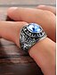 preiswerte Herrenschmuck-Herren-Vintage-Armeering mit smaragdgrünem Edelstein – antiker silberner Statement-Ring im Militärstil für Veteranen und Sammler
