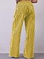 economico gamba larga e vita alta-Per donna Culotte Gamba Larga Pantaloni Eleganti Pantaloni Streetwear Casual Lunghezza intera Naturale A righe Tasca Design con Coulisse Elastica All&#039;aperto Confortevole Casual Quotidiano Weekend