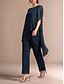 preiswerte Unter 129,99 $-Hosenanzug Brautmutterkleid Elegant Hemdkragen Asymmetrisch Chiffon Kurzarm mit Einfarbig 2025