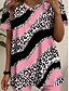 voordelige Korte sets voor dames-Dames 2-delige mode T-shirt shorts sets korte mouw V-hals grafisch geometrisch print casual dagelijks roze blauw groen zomer reguliere pasvorm