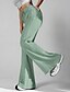 preiswerte Hose-Damen Schlaghose Stoffhosen Hosen Hose Streetwear Lässig Volle Länge Natürliche Taille Einfach Elastisches Kordelzugdesign Außenbereich Bequem Urlaub Ausgehen Hellhimmelblau Hellgrün Rosa Hellgrau