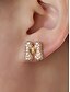 abordables Boucle d&amp;#39;oreille pour femme-Boucles d&#039;oreilles à tige initiales en strass doré - Boucles d&#039;oreilles à lettres scintillantes personnalisées pour femmes, bijoux en cristal étincelants de A à Z, parfaits pour un usage quotidien, un cadeau de remise de diplôme, un cadeau de fête des mèr