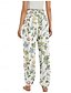 preiswerte Hose aus Baumwollleinen mit Grafik-Damen Leinen-inspirierte Hosen Weites Bein Hosen Hose Ethno-Stil Lässig Boho Volle Länge Hohe Taille Blumen Tasche Elastischer Bund Drucken Atmungsaktivität Weich Mikroelastisch Outdoor Yoga Wei