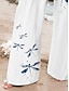 abordables Pantalons Graphiques-Femmes Jambe large Pantalons Amples Shorts de plage Vacances ancien Mode Longueur complète Taille haute Graphique Fleur / Floral Cordon de serrage Impression Doux Respirant Micro-Élastique