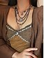 billiga Kvinnors halsband-silverbohemiskt lagerhalsband med svarta och silverkedjor, cirkulära och geometriska hängen, perfekt för vardags- och kvällskläder, perfekt för sommar- och festivaltillbehör