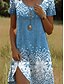 abordables Robe Fleurie-Femmes Mini Robe Robe T-Shirt Robe trapèze Robe d&#039;été Occasionnel Fête Plage Coupe régulière Fleuri Graphique Manche Courte Col ras du cou Bleu Violet Vert Bleu de minuit Été Printemps