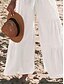 cheap Plain Cotton Linen Pant-Women&#039;s Wide Leg Baggy Pants Solid Color Fashion Streetwear Stylish Full Length High Waist Plain Comfort Outdoor Micro-elastic Vacation Street Daily Wine Robin&#039;s Egg Blue Black White Summer Spring