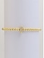 abordables Pulsera de mujer-Pulsera inicial con cuentas doradas para mujer: joyería con dijes del alfabeto personalizados, diseño elástico ajustable, estilo elegante, adecuada para regalos de graduación, cumpleaños y uso diario.