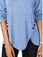 preiswerte Damen Einfache Oberteile-Damen Bluse Einfach Stilvoll Lässig Langarm Rundhalsausschnitt Normale Oberteile Täglich Knöpfe Weiß Himmelblau Purpur Braun Sommer Frühling