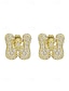 abordables Boucle d&amp;#39;oreille pour femme-Boucles d&#039;oreilles à tige initiales en strass doré - Boucles d&#039;oreilles à lettres scintillantes personnalisées pour femmes, bijoux en cristal étincelants de A à Z, parfaits pour un usage quotidien, un cadeau de remise de diplôme, un cadeau de fête des mèr