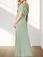 economico Abiti da sposa-Abiti da invitata di matrimonio in A-Line abito elegante invitata di matrimonio lunghezza fino al pavimento senza maniche scollo a V in chiffon retro a cowl con pieghe fessura
