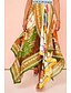 billige Grafiske nederdele-Dame Skjørte Afslappet Boheme Maxi Alm. taljede Nederdele Blomstret Trykt mønster Assymetrisk søm Mikroelastisk Gade I-byen-tøj Grøn Sommer Polyester