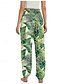 abordables Pantalon en coton et lin graphique-Femmes Pantalon inspiré du lin Jambe large Pantalons Style Ethnique Occasionnel Boho Longueur complète Taille haute Fleuri Feuille Tropical Avec Poches Taille Élastique Impression Respirabilité Doux