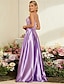 economico Abiti per feste da ballo-Abiti A-Line Quinceanera Abito da Festa Matrimonio Ospite di Matrimonio Lunghezza Parsa Senza Maniche Spalline Sottili Poliestere Schiena Nuda con Paillettes