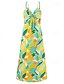 abordables Robes Floraux Imprimés-Femmes Robe Midi Robe d&#039;été Robe Nuisette Robe bohème Mode Moderne Quotidien Plage Week-end Coupe régulière Fleuri Sans manches Col en V Jaune clair Jaune Bleu Violet Été