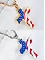 billige Tilbehør-USA 250-årsjubileum Menns Amerikansk Flag Cross Vedheng Halssmykke – Gull  Sølv Tone med USA Flag Design Stilig og Trendy Uformell  Uttrykkelig Bruk
