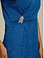 preiswerte Kleidersets-Damen Kleid-Set Spitzenkleid Casual kleid Chiffon-Kleid Elegant Brautkleider schlicht Glatt Spitze Midikleid Langarm V Ausschnitt Ausgehen Wein Blau Herbst Winter Regular Fit
