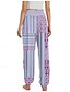 billiga Grafisk linnebyxa i bomull-Dam Linneinspirerade byxor Brett skaft Byxor Etnisk Stil Ledigt Boho Fullängd Hög midja Blommig Grafisk Paisley Ficka Elastisk midja Tryck Mateial som andas Mjuk Microelastisk Utomhus Yoga Mörklila
