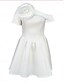 abordables Petites Robes Blanches-Robes de mariée ligne A une épaule manches courtes courte  mini robes de mariée en satin avec couleur unie