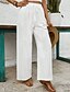 economico Pantaloni in lino e cotone semplici-Per donna Gamba larga Pantaloni in cotone e lino Pantaloni Moda Streetwear Comfort Lunghezza intera Misura del girovita medio Semplice Tasca Elastico in vita Comodo Confortevole Streetwear