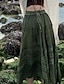 cheap Graphic Skirts-Women&#039;s Skirt Bohemia Boho Midi Mid Rise Skirts Floral Print Micro-elastic Street Going out Green Summer Polyester