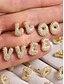 abordables Boucle d&amp;#39;oreille pour femme-Boucles d&#039;oreilles à tige initiales en strass doré - Boucles d&#039;oreilles à lettres scintillantes personnalisées pour femmes, bijoux en cristal étincelants de A à Z, parfaits pour un usage quotidien, un cadeau de remise de diplôme, un cadeau de fête des mèr