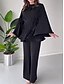 preiswerte Unter 129,99 $-Hosenanzug Brautmutterkleid Elegant Rundhalsausschnitt Bodenlang Polyester Langarm mit Schärpe / Band 2025