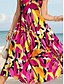 abordables Vestidos a Rayas y Geométricos-Mujer Vestido Midi Vestido informal Vestido de verano Vestido de una línea Vestido con hombros descubiertos Vacaciones Casual Ajuste regular Graphic Geométrico Abstracto Sin Mangas Escote en U