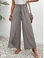 abordables jambe large et taille haute-Pantalons Baggy en Coton Lin Femme Chino à Jambes Larges Vacances Mode Streetwear Longueur Complète Taille Haute Géométrique Poche Ceinture Élastique Confort Doux Agréable Micro-élastique Extérieur