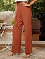 baratos Calça de linho de algodão simples-Mulheres Calças de linho de algodão Calças Roupa de rua Casual Comprimento total Natural Tecido Cintura elástica Confortável Casual / Diário Final de semana Cinzento Azul Marinho Preto Verde Tropa