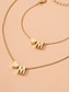 abordables Collier pour femme-Ensemble collier et bracelet personnalisé en forme de cœur en or avec 26 initiales - bijoux exquis pour femmes et filles, cadeau romantique pour l&#039;obtention d&#039;un diplôme, un anniversaire ou la Saint-Valentin