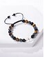 cheap Men's Jewelry-Men's Tiger Eye and Black Matte Beaded Bracelet with Compass Charm – Natural Stone Stretch Bracelet for Travel, Adventure, Birthday or Graduation Gift