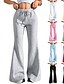 preiswerte Hose-Damen Schlaghose Stoffhosen Hosen Hose Streetwear Lässig Volle Länge Natürliche Taille Einfach Elastisches Kordelzugdesign Außenbereich Bequem Urlaub Ausgehen Hellhimmelblau Hellgrün Rosa Hellgrau