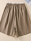 abordables Short en lin et coton-Femmes Short en coton et lin Shorts Slacks Occasionnel Longueur Genou Naturel Uni Avec Poches Conception à cordon élastique Confortable Extérieur Extérieur Rue Abricot Noir Jaune Vert Été Coupe