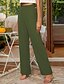 baratos Calça de linho de algodão simples-Mulheres Calças de linho de algodão Calças Roupa de rua Casual Comprimento total Natural Tecido Cintura elástica Confortável Casual / Diário Final de semana Cinzento Azul Marinho Preto Verde Tropa