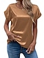 billige Plain tee-Dame T-shirt Vanlig Mode Basale Moderne Kortærmet Rund hals Almindelige toppe Daglig Sort Hvid Lysegrøn Lyserød Vin Sommer
