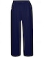 abordables Pantalon uni en coton et lin-Femmes Pantalon en coton et lin Pantalon palazzo Mode Streetwear Confort Longueur complète Taille Moyenne Uni Taille Élastique Confortable Extérieur Rue Tenue quotidienne Sortir Abricot Noir Blanche