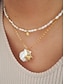 voordelige Dames ketting-dameskettingen met parelmoeren schelphangers – strandgeïnspireerde gouden kettingsieraden met nautische bedels (zeesterren, schildpadden, dolfijnen, schelpen) voor reizen, vakanties en cadeaus in de zomer
