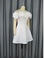 baratos Vestidos Brancos Curtos-Vestidos de Noiva A-Line Ombro Descoberto Sem Mangas Curto  Mini Vestidos de Noiva Satin com Cor Sólida