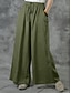 preiswerte Schlichte Hose aus Baumwollleinen-Damen Baumwoll-Leinen Hosen Weit geschnittene Baggy-Hosen Einfarbig Urlaub Basic Lässig Voll Länge Hohe Taille Schlicht Tasche Elastischer Bund Komfort Outdoor Mikrofaser Urlaub Street Alltag