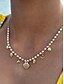 abordables Collar de mujer-Collar de perlas para mujer con dijes dorados del mar: joyería náutica de playa para vacaciones de verano y uso en resorts.