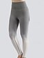 billige Yoga Leggings &amp; strømpebukser-Dame Yoga Bukser Yoga leggings Elastisk talje Mavekontrol Balleløft Yoga Gym Træning Pilates Bukser Farvegradient Grå Efterår Sport Sportstøj Elastisk Tynd