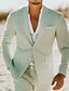 abordables Trajes casuales-De los hombres boda en la playa Trajes Champaña Azul cielo Ligeras A Rayas Estándar Juego de 2 piezas Recto 2 botones
