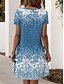abordables Robe Fleurie-Femmes Mini Robe Robe T-Shirt Robe trapèze Robe d&#039;été Occasionnel Fête Plage Coupe régulière Fleuri Graphique Manche Courte Col ras du cou Bleu Violet Vert Bleu de minuit Été Printemps