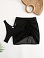 abordables Jupe portefeuille-Maillots de Bain Femme Robe de Bain Maillot de Bain Découpé Vacances Plage Couleur Unie Sans Manches Maillots de Bain
